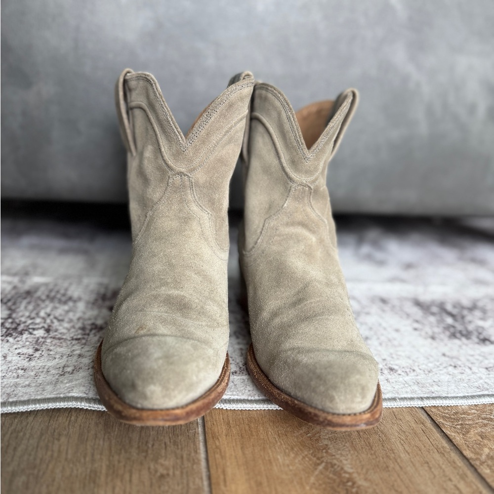 Tecovas Lucy Women's Grey Suede Ankle Boots 9.5 - Picture 2 of 11